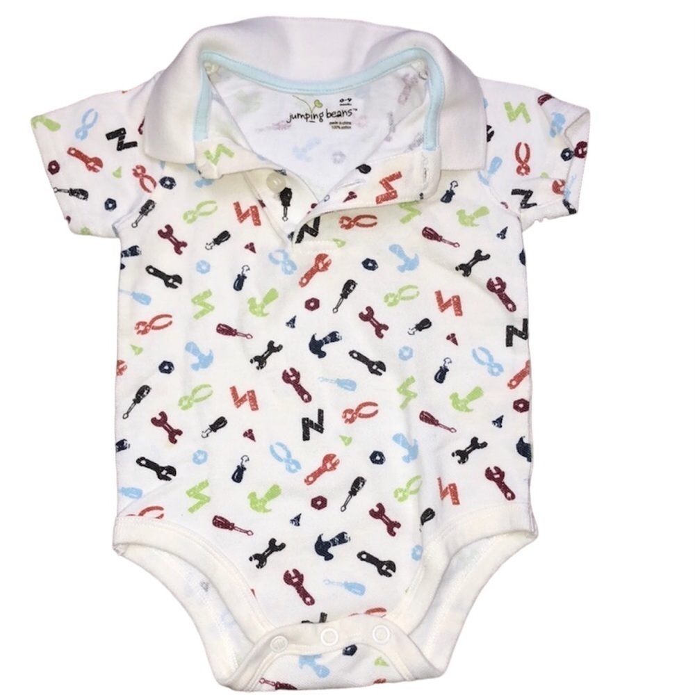 Jumping Beans size 6-9 months handyman onesie